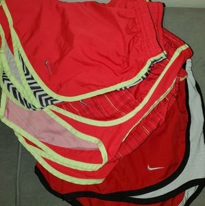 3 pairs of Red color Nike Running shorts
